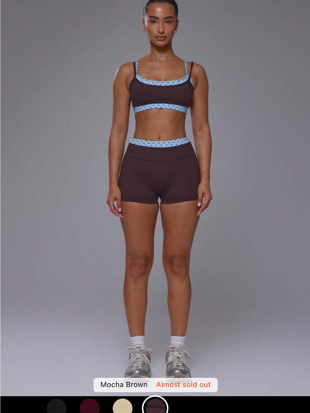 Musera sport set with light blue polka dot waistband